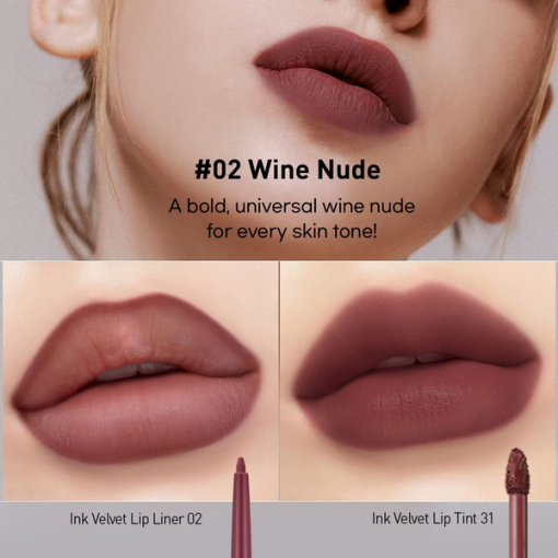 Вельветовий олівець для губ PERIPERA Ink Velvet Lip Liner № 002 Wine Nude