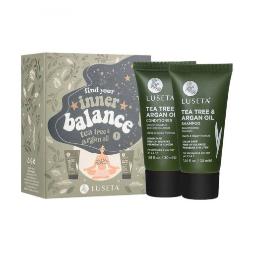 Дорожній набір для відновлення волосся Luseta Tea Tree & Argan Oil Travel Set Duo