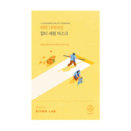 Освітлювальна тканинна маска з вітаміном C та ніацинамідом ROUND LAB Vita Niacinamide Dark Spot Serum Mask 1 шт