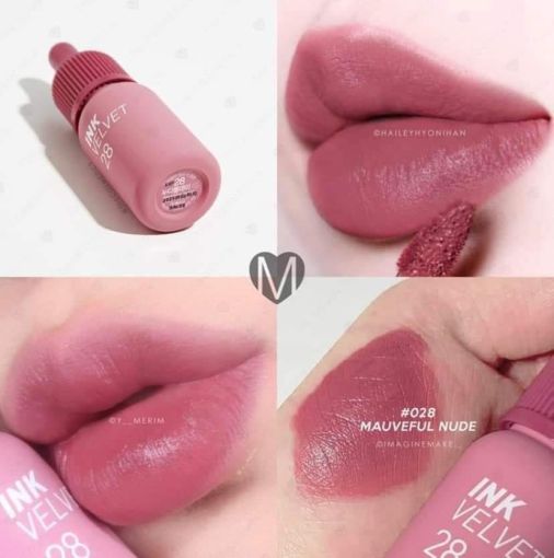 Матовий стійкий тінт для губ PERIPERA Ink The Velvet № 028 Mauvefull Nude