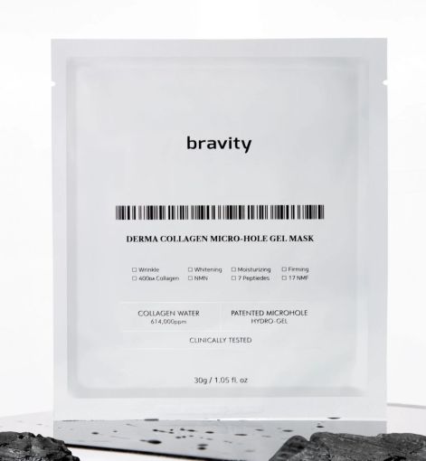 Гідрогелева маска з високим вмістом колагенової води 61% та пептидами Bravity Derma Collagen Micro-hole Gel Mask 1шт