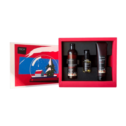 Подарунковий набір для зволоження волосся (шампунь, маска, олія опунції) RICA Gift Pack Moisturizing