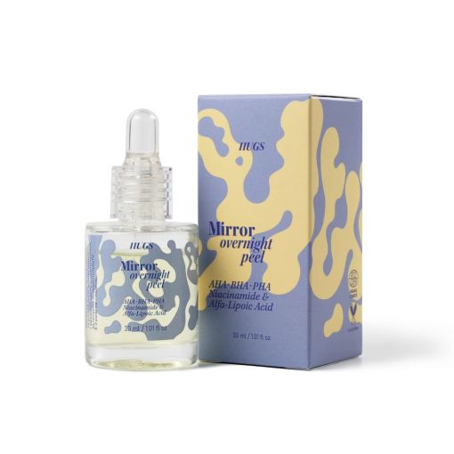 Нічна мультикислотна пілінг-сироватка HUGS Mirror overnight peel 30 мл