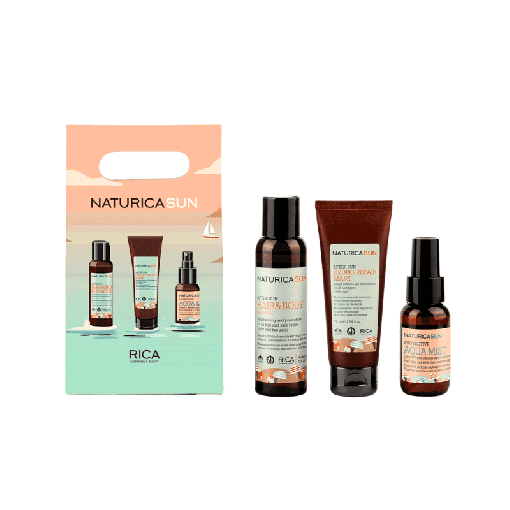 Набір повнорозмірів для захисту волосся влітку Rica Kit Sun Product (шампунь, маска, міст)