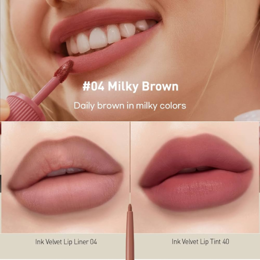 Вельветовий олівець для губ PERIPERA Ink Velvet Lip Liner № 004 Milky Brown