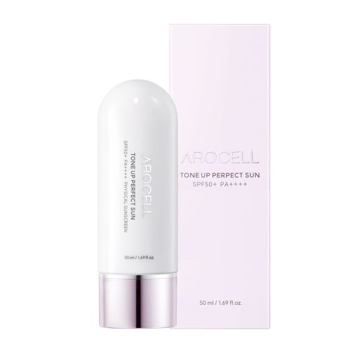 Сонцезахисний крем з ефектом освітлення тону Arocell Tone Up Perfect Sun SPF 50+ PA++++ 50 мл