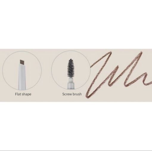 Олівець для брів у сіро - коричневому відтінку Rom&nd Han All Flat Brow C2 Grace Taupe 