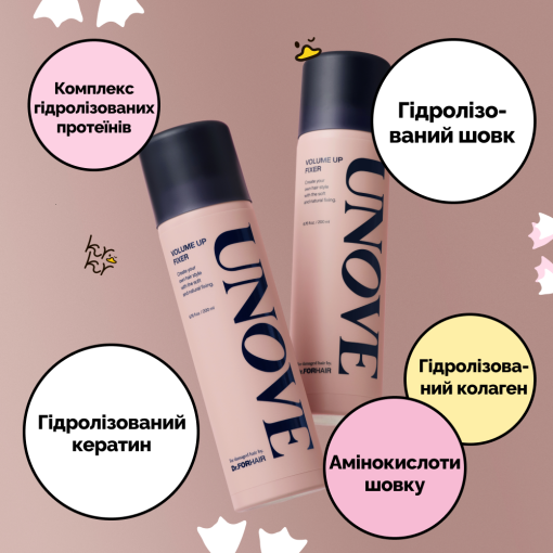 Спрей для додаткового об'єму та фіксації волосся Unove Volume Up Fixer 200 мл