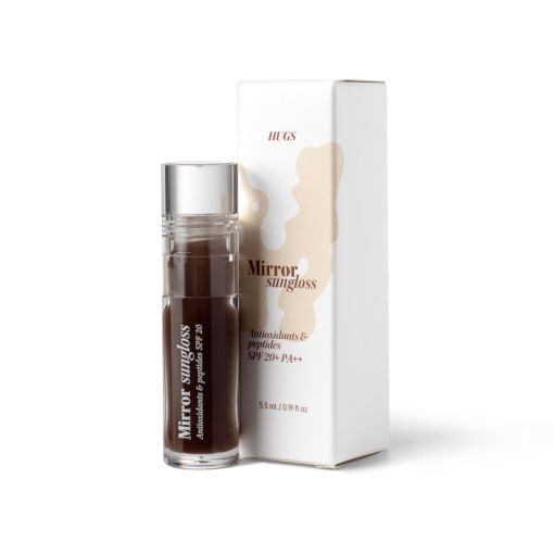 Блиск для губ Hugs Mirror sungloss Antioxidants & peptides SPF 15+ PA++ Cold brew
